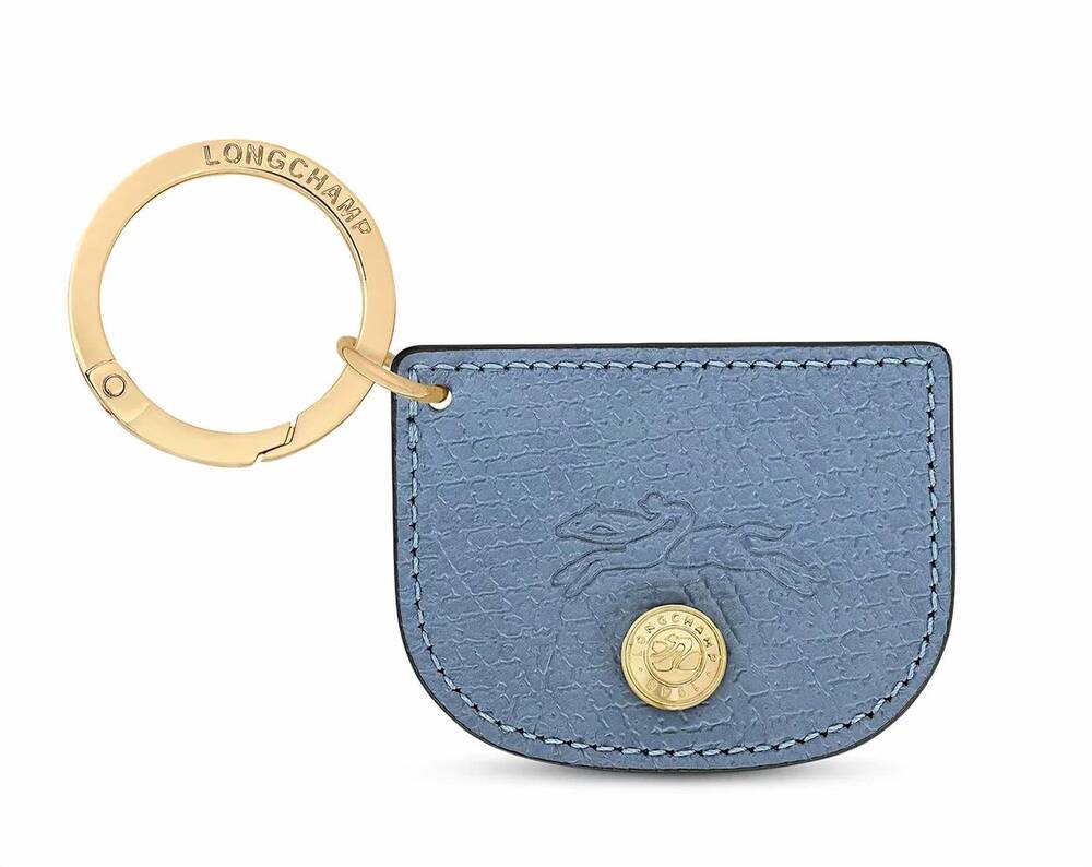 NEW LONGCHAMP women's epure flap key ring in slate